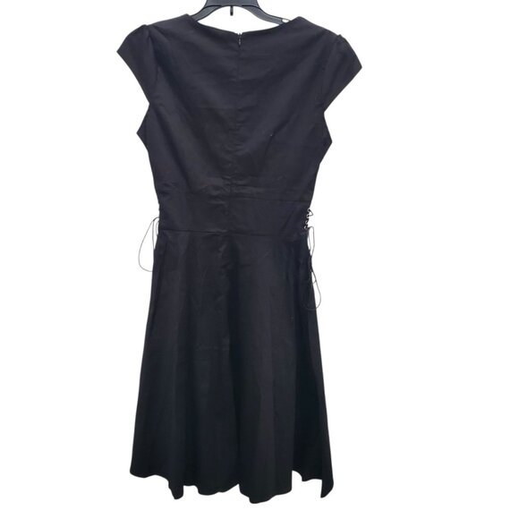 Wellwits Black‎ White Embroidered Spider 1940s Pinup Corset Lace Gothic Dress S - Picture 8 of 8